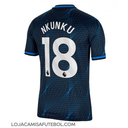 Camisa de Futebol Chelsea Christopher Nkunku #18 Equipamento Secundário 2023-24 Manga Curta
